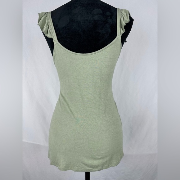 Torrid Super Soft Knits Green Flutter Sleeve Tank - Picture 3 of 6